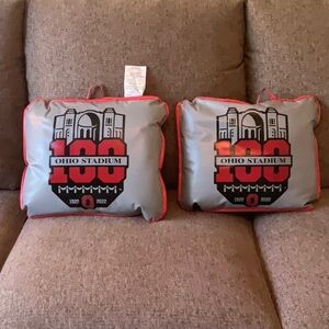 Ohio State 100 Year. Commemorative Seat Cushions, Set of 2. 15” x 12.5”